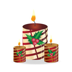 Christmas candle, Christmas symbol illustration