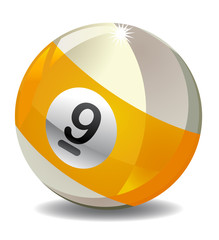 Number 9 billiard ball vector image
