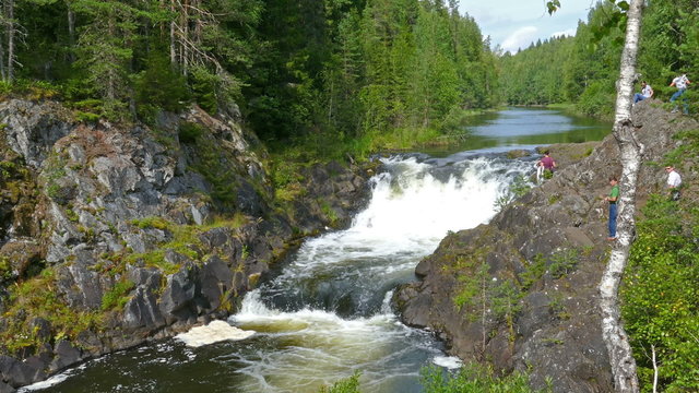 Kivach waterfall in Karelia, Russia - the largest plain waterfall in Europe
