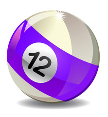 Number 12 billiard ball vector image