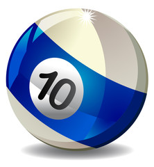 Number 10 billiard ball vector image
