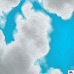 Blue Sky With Clouds. Mosaic. Abstract Mesh Background.