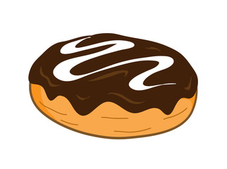 Chocolate Doughnut, a hand drawn vector illustration of a chocolate doughnut.