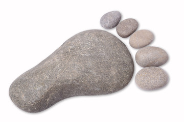 Fußsymbol aus Steinen