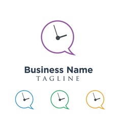 Time Clock vector logo icon