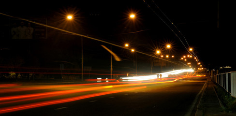 Fototapeta na wymiar Night road in the city