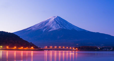 Beautiful mt Fuji in twilight