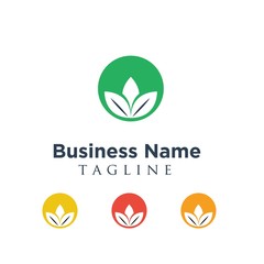 Leaf vector logo icon