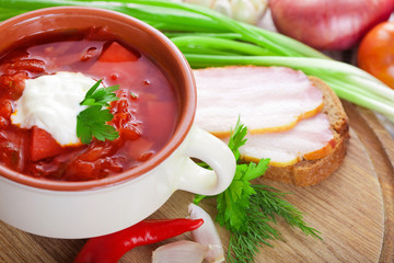 Borsch - a traditional Ukrainian soup