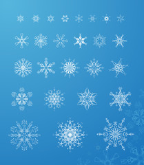 Vector set of vintage snowflakes.