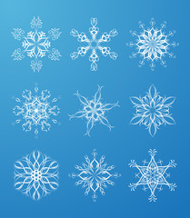 Naklejka na ściany i meble Vector ornate snowflakes set.
