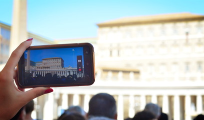 Waiting the pope in the vatican city, Rome