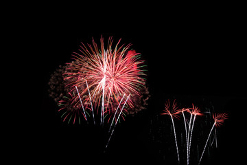 fireworks in the dark sky background