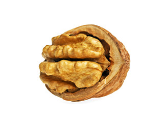Dried walnuts isolated on white background