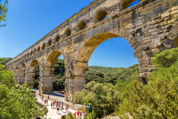 Pont du Gard, France. ancient Aqueduct is included in the UNESCO World Heritage List