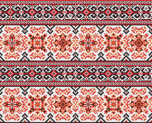 Ukrainian folk art. Traditional national embroidered seamless