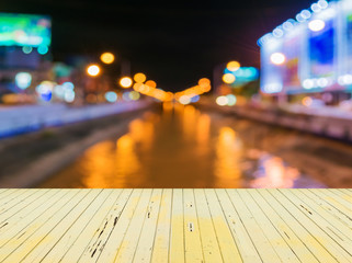 image of blur street and canel  bokeh background with warm color