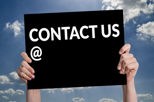 Contact Us card with cloud background