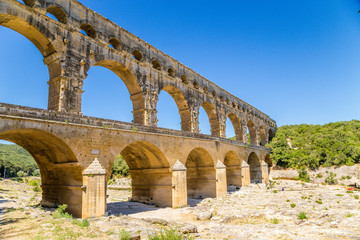 The Pont du Gard, France. Aqueduct is included in the UNESCO World Heritage List