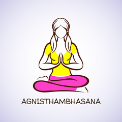 Agnisthambhasana-yoga position asana, meditation, mindfulness