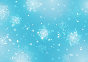 Fototapeta na wymiar Abstract Light Blue Background with Snowflakes