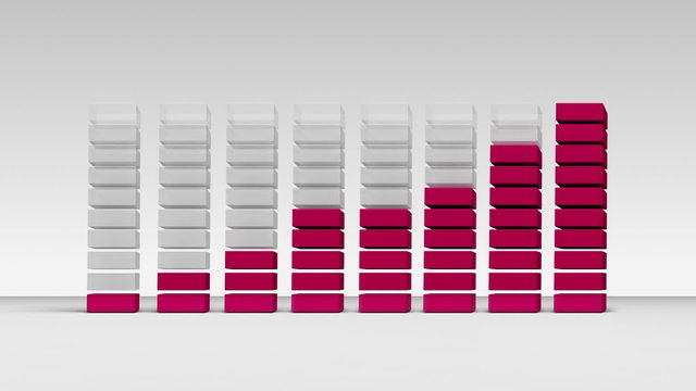 Increase economic graph. 3D Bar Chart 2.(included alpha)