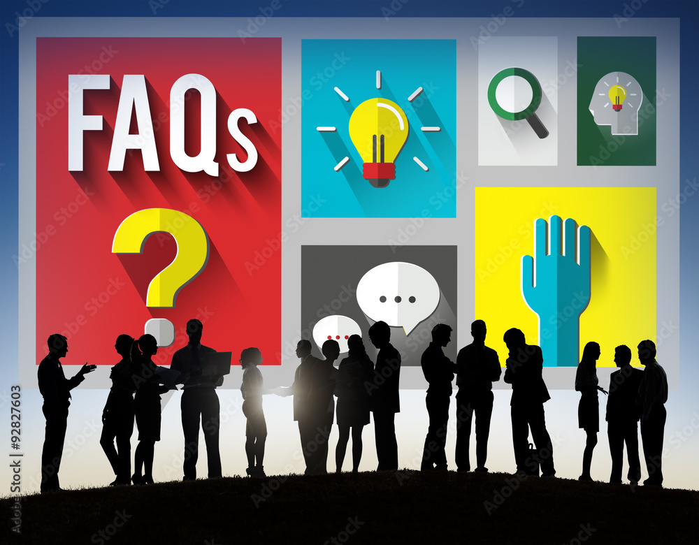 Poster frequently asked questions help inforamtion answer concept