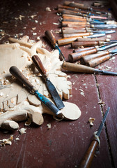 Tools of the woodcarver