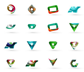 Set of various geometric icons