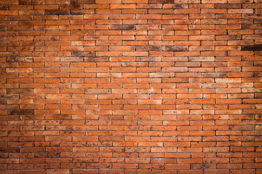 red brick wall and rough crack background texture