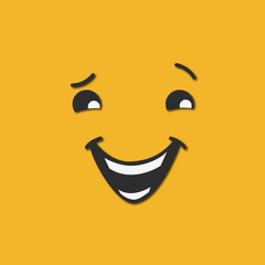 Abstract smiley illustration, icon logo, flat styles