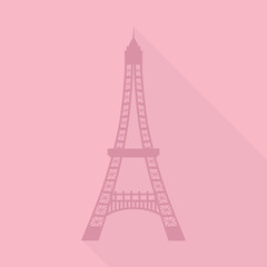 Fototapeta na wymiar Eiffel Tower Flat Icon