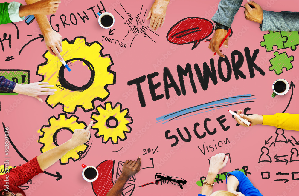 Aufkleber teamwork team collaboration connection togetherness unity concep