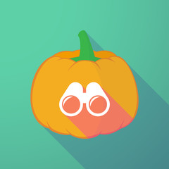 long shadow halloween pumpkin with