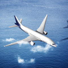 Fototapeta premium Airplane Skyline Horizon Flight Cloud Concept