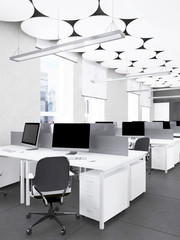 Interior of the modern office rendering