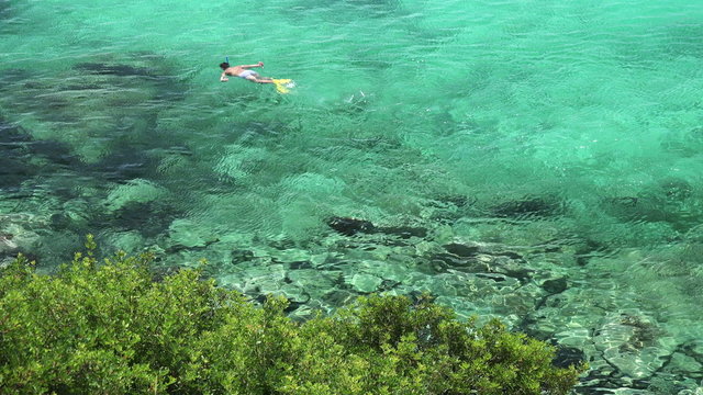 Snorkeling in Santorini Island, Greece