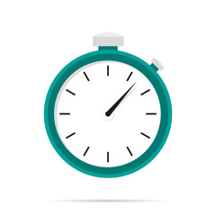 Stopwatch Icon Flat design with shadow blue circle