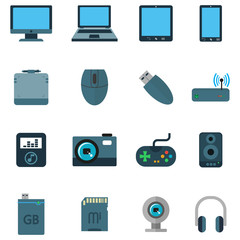 Set a variety of techniques Devices in flat style