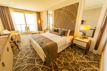 Hotel room with modern interior