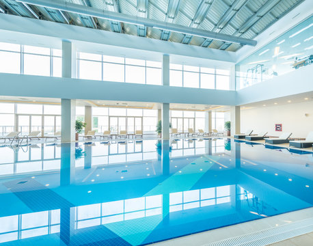 Indoor swimming pool in healthy concept