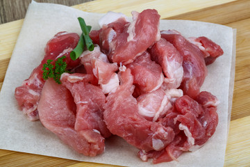 Diced pork meat