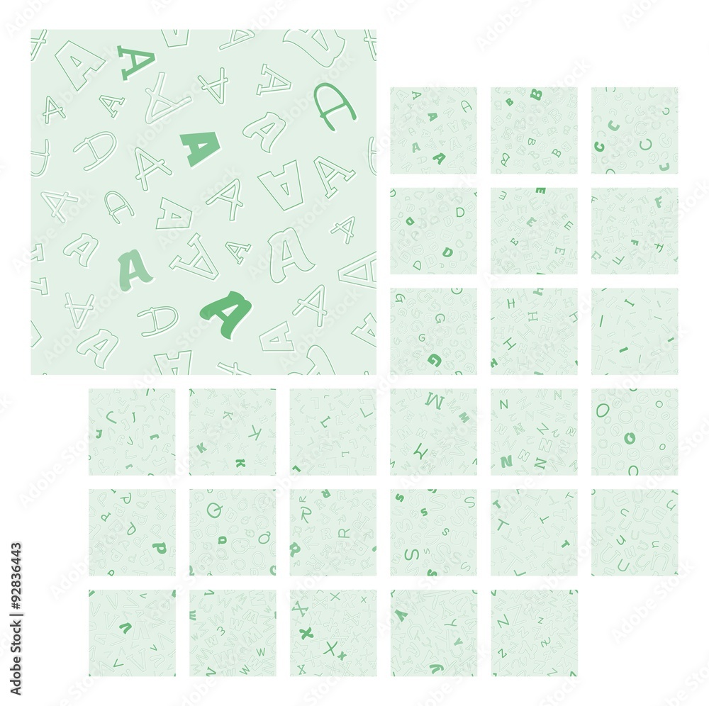 Fototapete seamless pattern with characters a - z