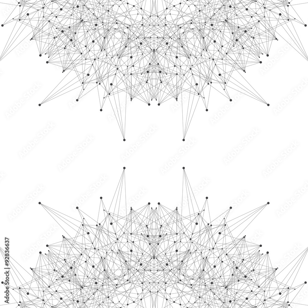 Poster graphic background molecule and communication. connected lines