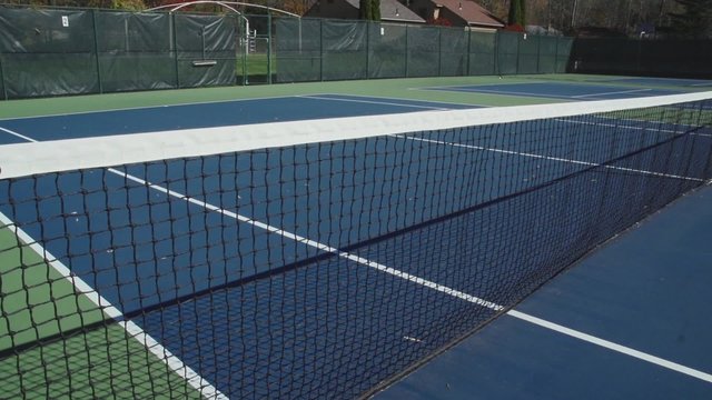Private empty tennis courts
