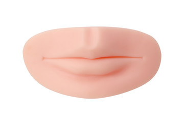 closeup mouth of beautiful passtic on white background