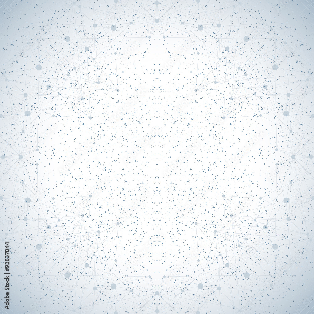Poster graphic background molecule and communication. connected lines