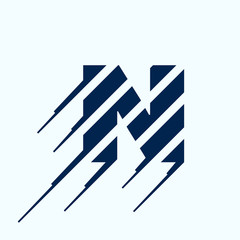 N letter logo design template.