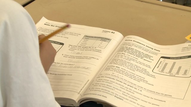 School children doing classwork