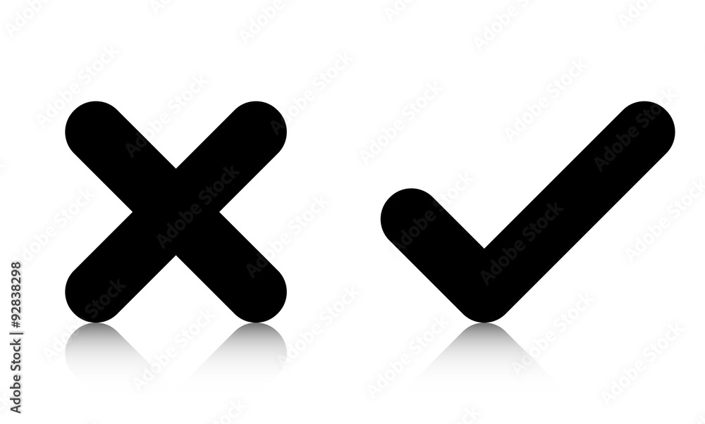 Poster cross & check marks